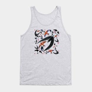 Swallows and swift pattern (Yellow) Tank Top